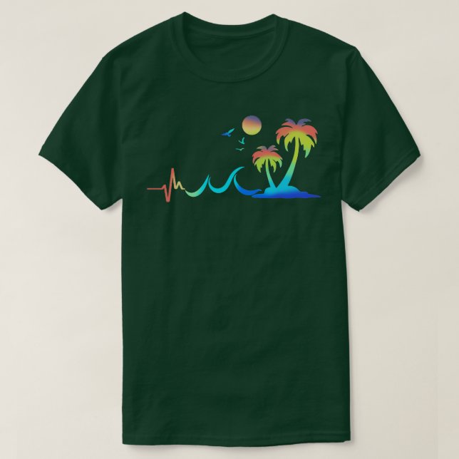 Palm Tree Tropical Beach 60s 70s 90s TShirt (Design Front)