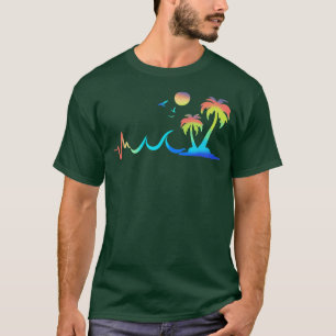 Palm Tree Tropical Beach 60s 70s 90s TShirt