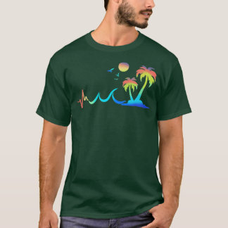 Palm Tree Tropical Beach 60s 70s 90s TShirt