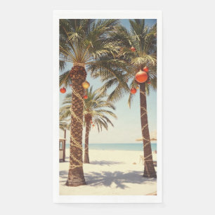 Palm Tree Tropical Beach Christmas Napkin