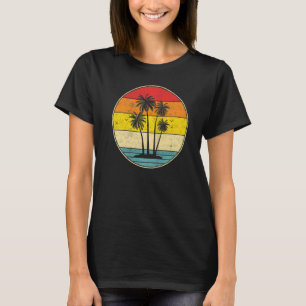 Palm Tree Tropical Beach Cute Vintage Retro Style T-Shirt
