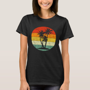 Palm Tree Tropical Beach Holiday Vintage Retro Sty T-Shirt