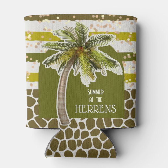 Palm Tree Tropical Can Cooler (Back)