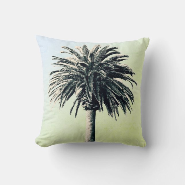 Palm Tree Tropical Elegant Green Cushion (Front)