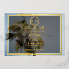 Palm Tree Tropical Elegant Photo Wedding Gold  