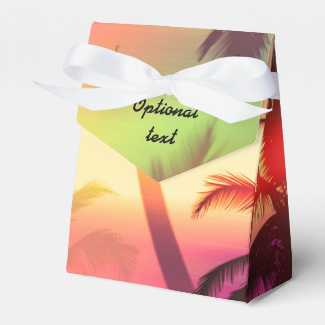 Palm Tree Tropical Heat Beach Party Favour Boxes (Front Side)