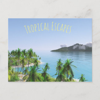 Palm Tree Tropical Island Postcard