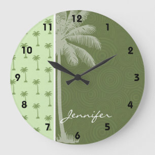 Palm Tree; Tropical Large Clock