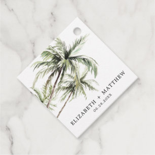 Palm Tree Tropical   Minimal Wedding Favour Tag