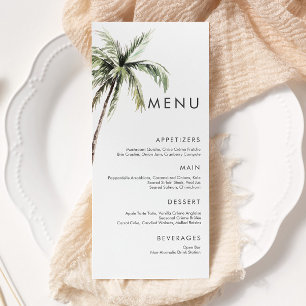 Palm Tree Tropical Minimal Wedding Menu