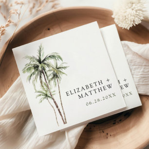 Palm Tree Tropical Minimal Wedding Napkin