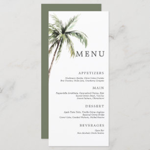 Palm Tree Tropical Minimal Wedding Serif Menu