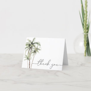 Palm Tree Tropical Minimal Wedding Thank You Card