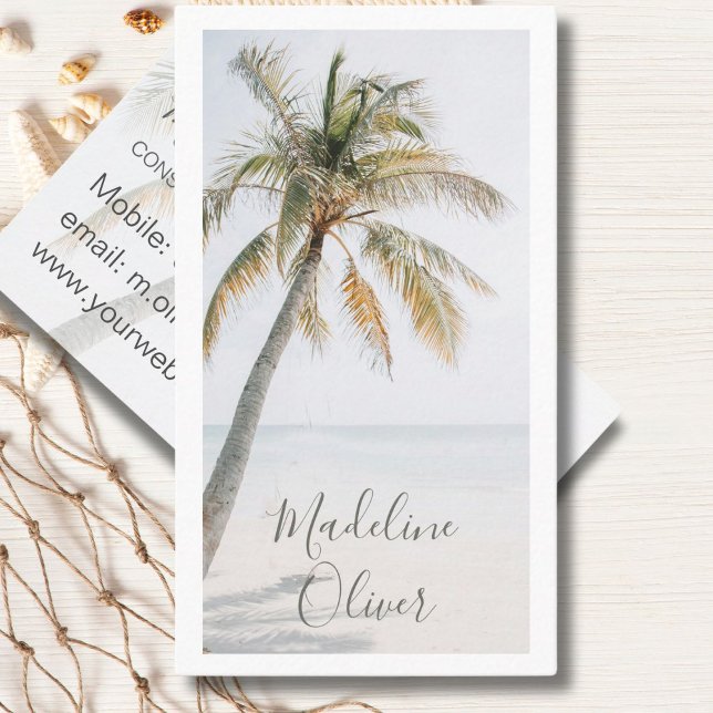 Palm Tree Tropical Modern Business Card (Creator Uploaded)