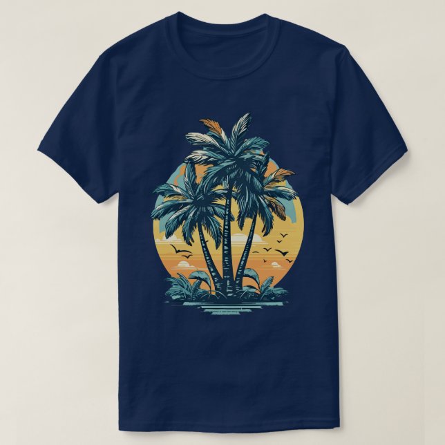 Palm tree Tropical state of mind T-Shirt (Design Front)