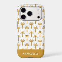 Palm tree tropical summer botanical mustard modern