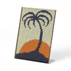 Palm Tree Tropical Sundown Designer Crochet Print