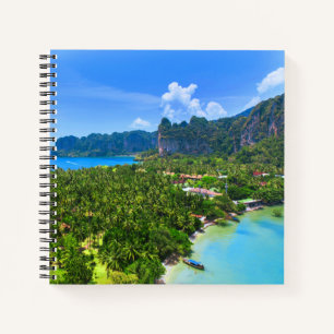 Palm Tree Tropical Thailand Island Bay Notebook
