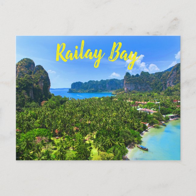 Palm Tree Tropical Thailand Island Bay Postcard (Front)