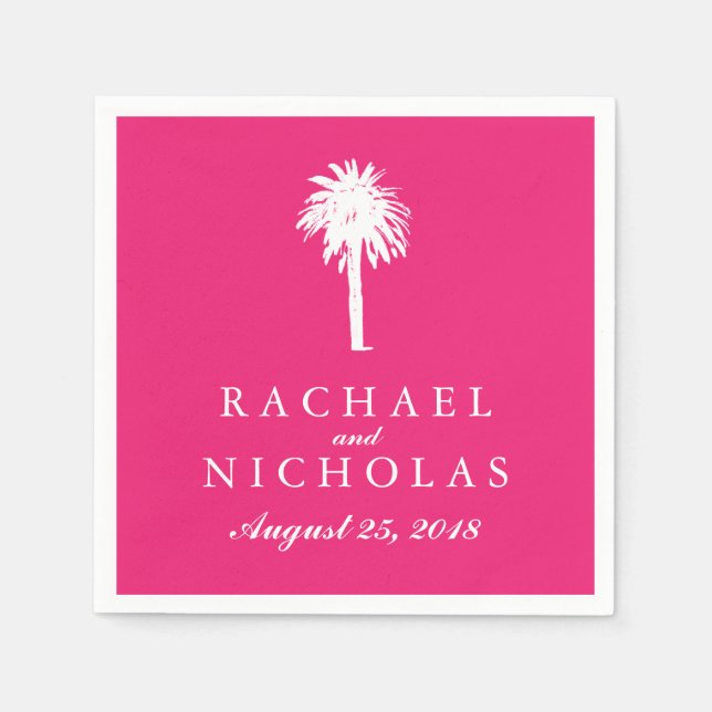 Palm Tree Tropics | Wedding Napkin (Front)