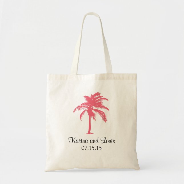 Palm Tree Tropics | Wedding Tote Bag (Front)