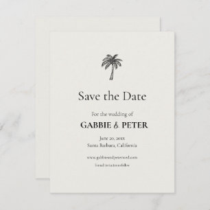 Palm Tree Typography Clean Elegant Save the Date Invitation