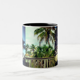 Palm Tree Vacation Life Two-Tone Coffee Mug