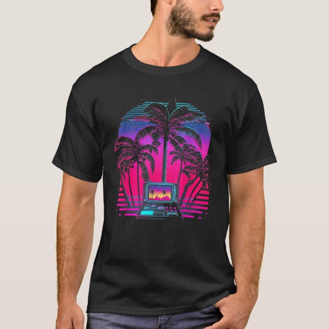 Palm Tree Vaporwave Retrowave Aesthetic Synthwave  T-Shirt (Front)