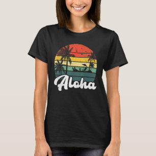 Palm Tree Vintage Retro Summer Vacation Hawaii Alo T-Shirt
