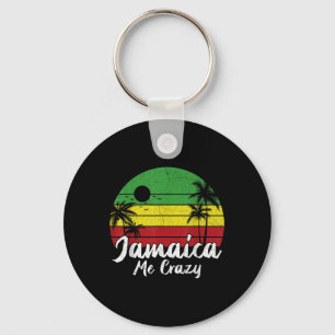 Palm Tree Vintage Retro Sunset Jamaica Me Crazy Su Key Ring