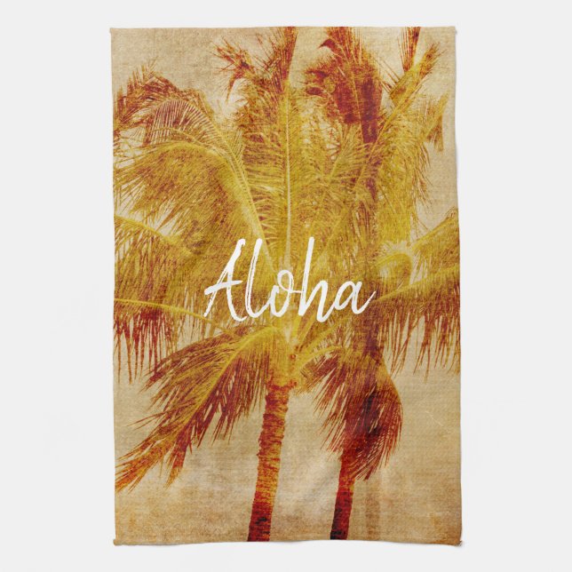 Palm Tree Vintage            Tea Towel (Vertical)