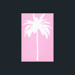 Palm Tree Vintage White Pink Tropical Elegant   Canvas Print<br><div class="desc">Elegant white  palm tree form the main element of this design.
Elegant Tropical Vintage design. The Palm tree is on a background of pink
view the collection via the link on this page, </div>