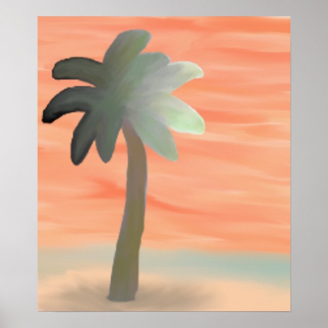 Palm Tree Watercolor Poster (Front)