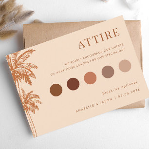 Palm Tree Wedding Attire Guest Dress Code Card 
