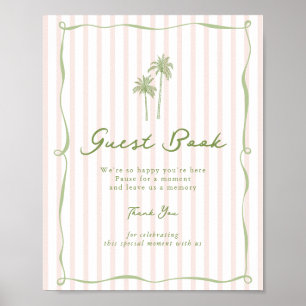 Palm Tree Wedding Guest Book Table Sign