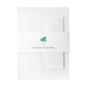 Palm Tree Wedding Invitation Belly Band