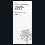 Palm tree wedding program template<br><div class="desc">Palm tree wedding program template for beach wedding. Includes intro,  ceremony,  wedding party and acknowledgements. Part of complete wedding stationery set.</div>