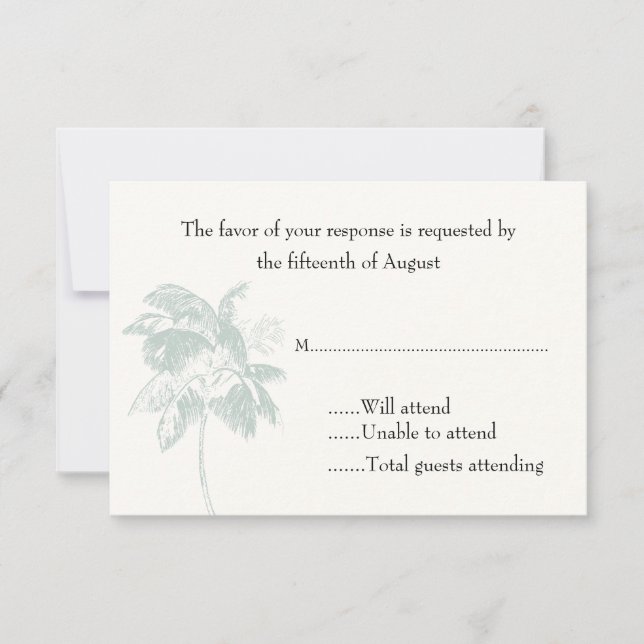 Palm Tree Wedding Response Card (Front)