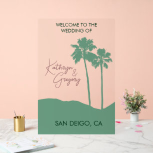 Palm Tree Wedding Welcome Acrylic Sign