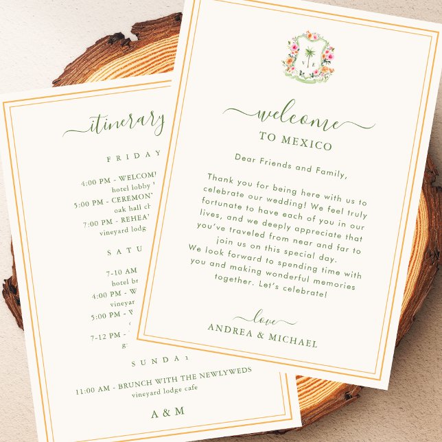 Palm Tree Wedding Welcome Letter Itinerary Card (Creator Uploaded)