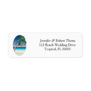 Palm Tree Weddings Invite Address Label