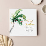 Palm Tree We've Moved Merry Christmas Holiday Announcement<br><div class="desc">Christmas Holiday Coastal Moving Palm Tree Announcement you can easily customise by clicking the "Personalise" button. Add your custom message and names on the reverse side</div>