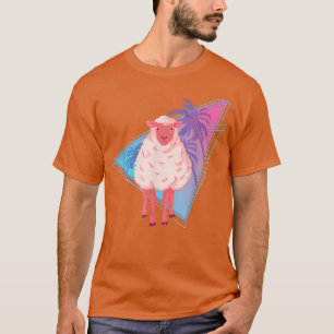 Palm Trees 90s Vaporwave Art Farm Animal Farmer Sh T-Shirt
