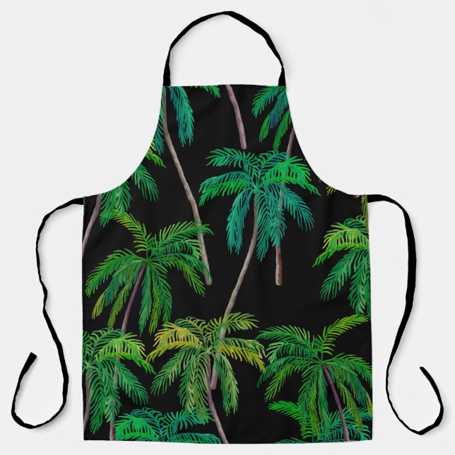 Palm Trees: Acrylic Summer Pattern. Apron (Front)
