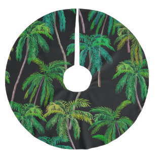 Palm Trees: Acrylic Summer Pattern. Brushed Polyester Tree Skirt