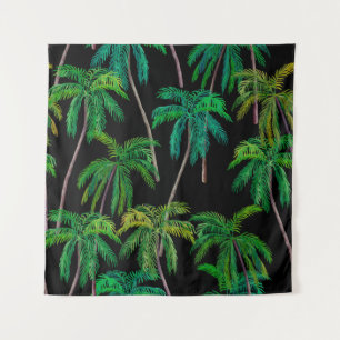 Palm Trees: Acrylic Summer Pattern. Tapestry