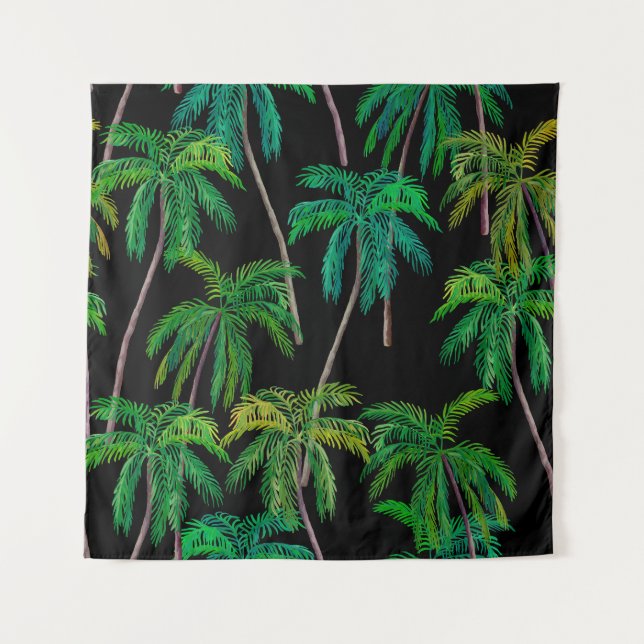 Palm Trees: Acrylic Summer Pattern. Tapestry (Front)