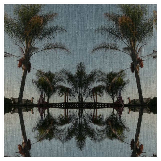 palm trees against sky fabric (Swatch)