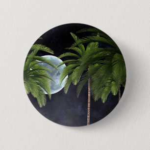 Palm Trees Against the Moon 6 Cm Round Badge