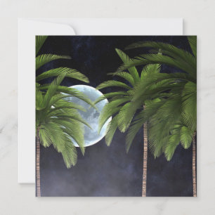 Palm Trees Against the Moon Card